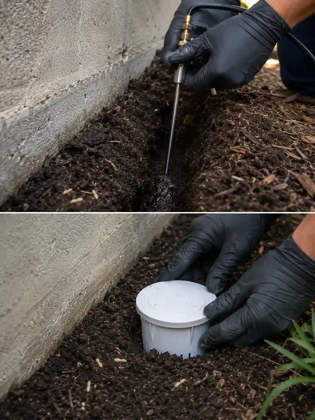 Subterranean Termite Control Sacramento 3 Liquid Barrier vs. Bait Stations - Termite Control Sacto